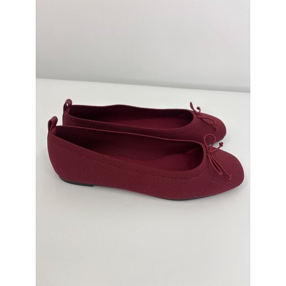 41 Hawthorn Textile Stretch Bow Ballet Flat Shoe Burgundy Red Size 7.5 NWOB - Picture 3 of 7